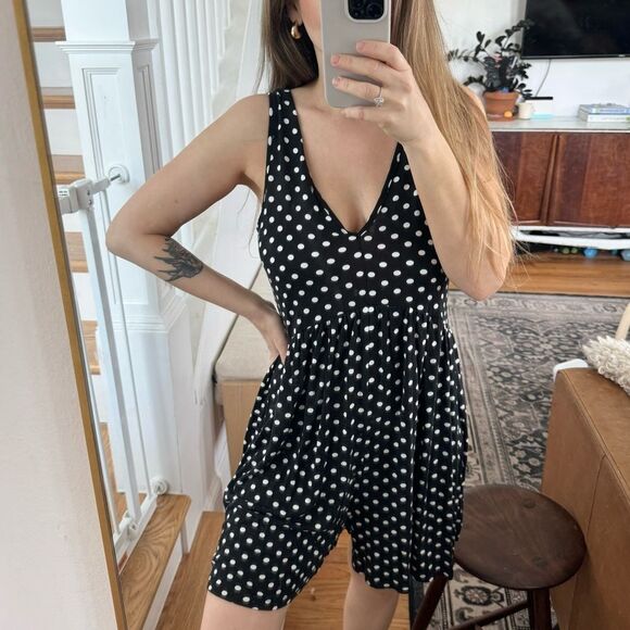 ASOS Black & White Polka Dot Romper Small - Picture 1 of 3